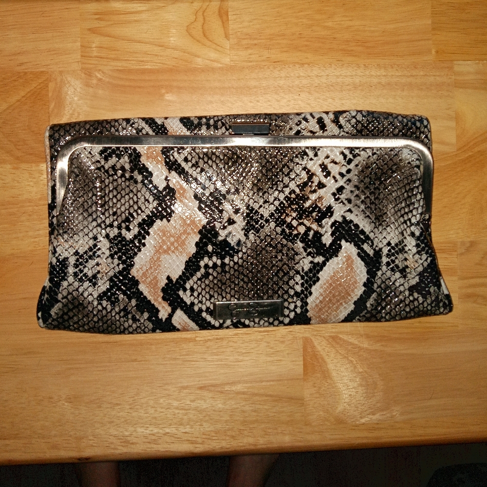 Jessica Simpson Snakeskin Print Clutch